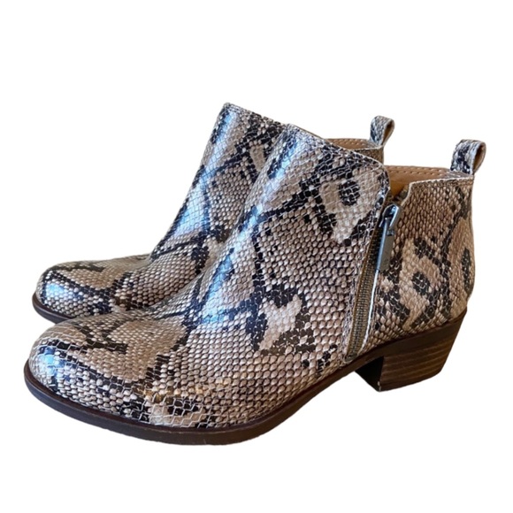 Lucky Brand Basel Snake Print Ankle Bootie Size 6 - Picture 1 of 11